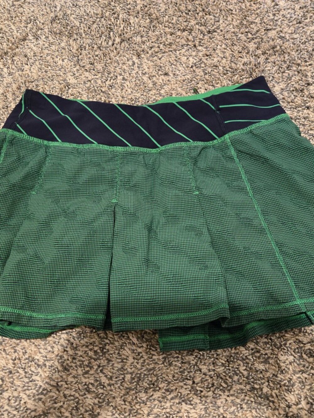 Lululemon Fast Cat Skirt Green Bean Inkwell Slalom Stripe 2 - Picture 2 of 5